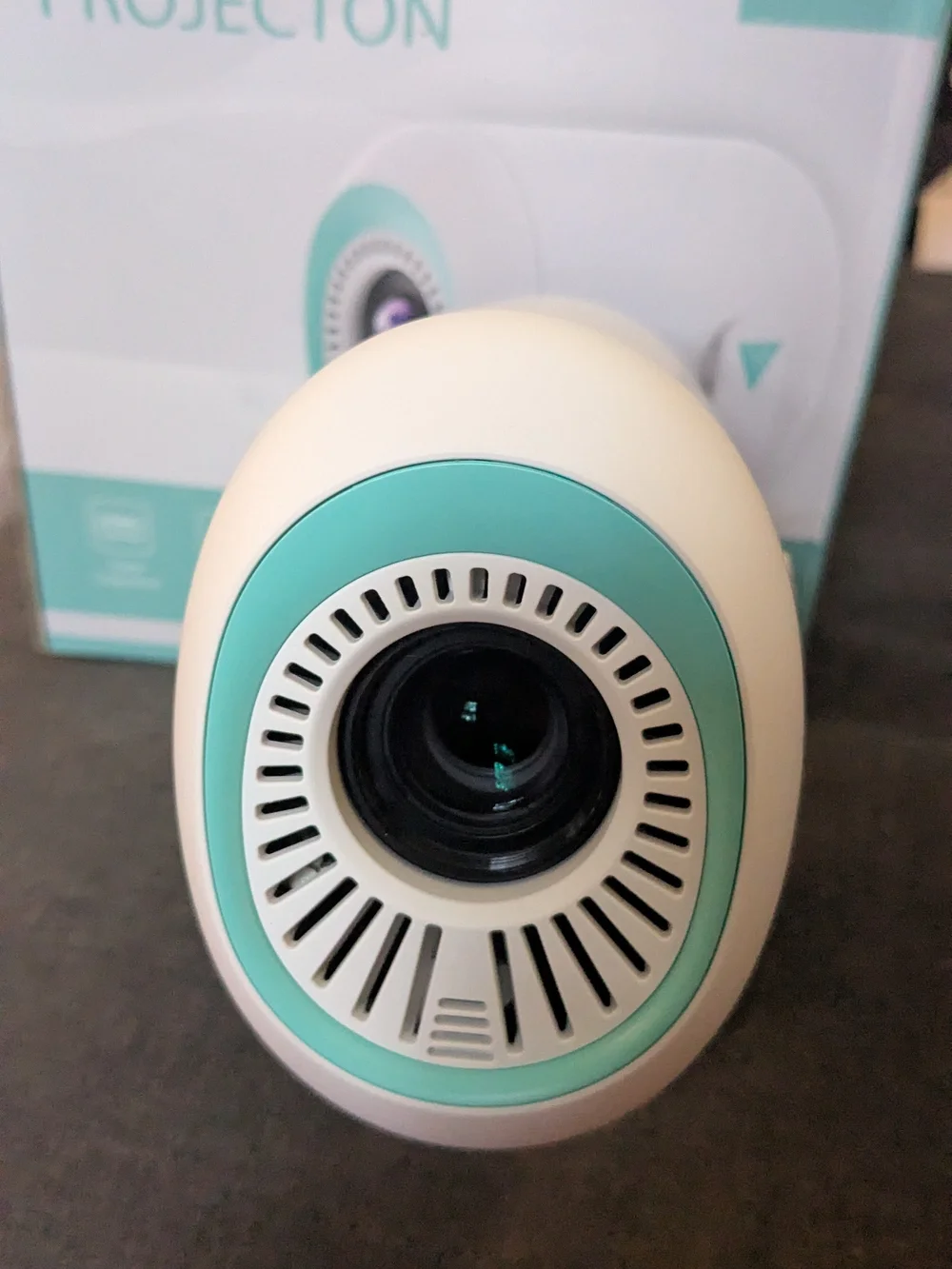 White Mini Projector for Home Theater - Portable Wireless Bluetooth